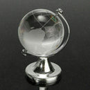 Round Earth Globe World Map Crystal Glass Clear Paperweight Stand Gift Desk U6Q2