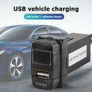For Mitsubishi USB Car Charger with Blue LED Voltmeter 2.1A Charger Socket A