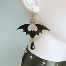Bat Earrings Creative Gothic Earrings Female Black Leather Bats Animal Earr