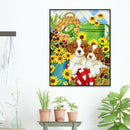 5D DIY Diamond Painting Flower Dog Full Round Rhinestone Wall Art (B3286)
