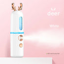 Cute Deer Shape Mini Nano Facial Mister Steamer Cool Mist Sprayer (White)