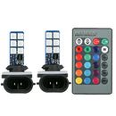2x 16 Colors 881 5050 RGB LED 12SMD Car Headlight Fog Light Lamps Bulb + Remote
