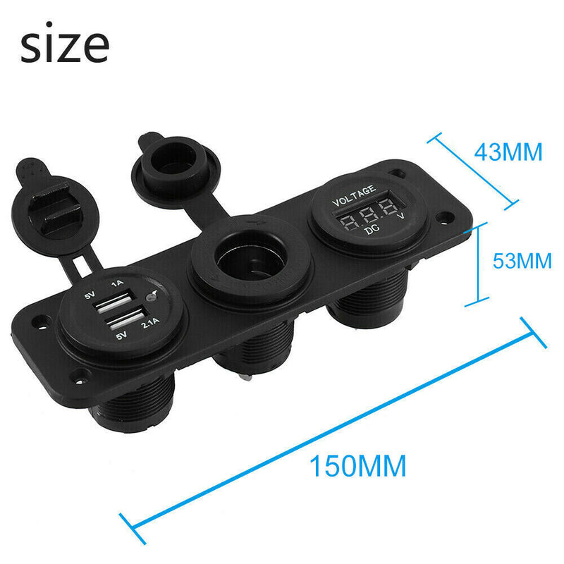 12V Car Lighter Socket Splitter Dual USB Charger Power Adapter Outlet