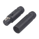 2pcs Mini XLR 3  Microphone Shielded Converter Male/Female Black