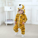 Tiger Shaped Flannel Rompers Baby Kids Long Sleeve Hoodies Jumpsuit (0-6M) A