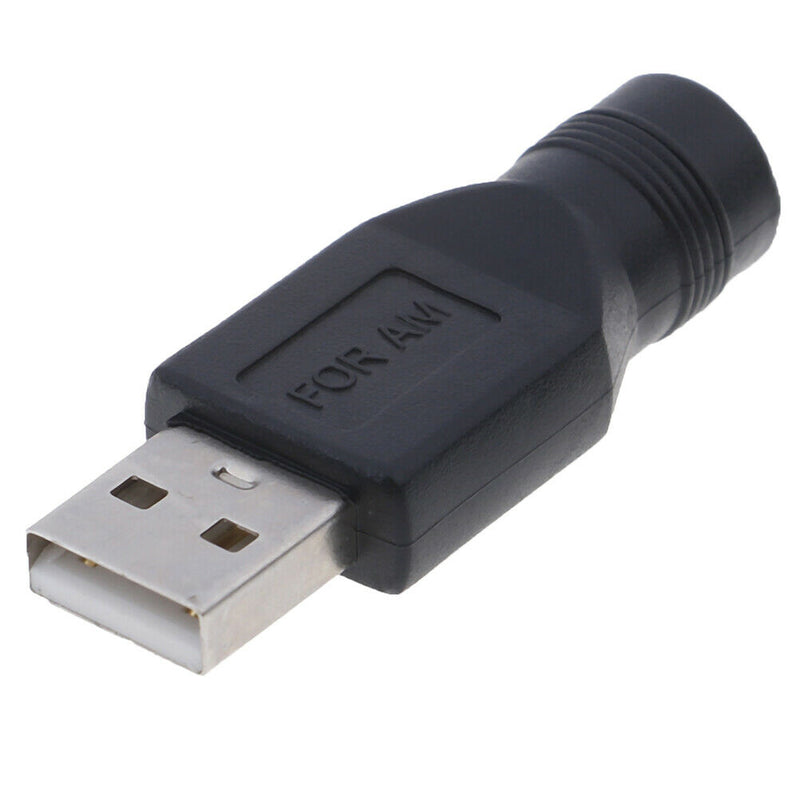 2Pcs USB female to 5.5mm x 2.1mm female DC power converter charger adapter.OZ