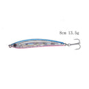 1pc fishing lure 13.5g 80mm sinking pencil lure metal hard bait hook 2