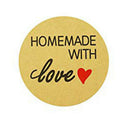 500Pcs Natural Kraft Homemade with Love Stickers in Roll with Perforation L