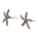 Flower Earrings, Starfish Earrings, Faux Diamond Embellished Earrings