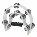 Double Row Jingles Half Moon Musical Tambourine Percussion Drum White Party