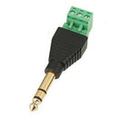 6.35mm 1/4 Stereo Audio Male to AV 3-Screw Terminal Female Adapter Connecto