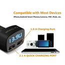 4In1 Dual USB Digital LED Display Car Charger Adapter Voltage DC 5V Tester New