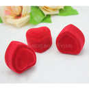 3 Pcs Luxury Pretty Velvet Heart-Shaped Ring Show Display Box Storage Case Gift