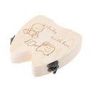 Baby Tooth Wooden Box Milk Teeth Organizer Storage Boys Girls Save Souvenir Case