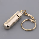 Golden Stainless Steel Cigar Punch Metal Cutter Bullet Style with Key Chain