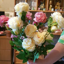 3 Heads Artificial Flowers Peony Bouquet Silk Flowers Bridal Bouquet Fall V