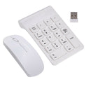 2.4G Numeric Keyboard Wireless Keypad w/ Mouse for Laptop Desktop White