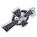 Jewelry Stainless Steel Retro Celtic Knot Cross Pendant with 50cm Chain, Ne B7V5