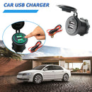 Car Motorcycle 4.8A Dual USB Charger Socket with Touch Switch+Power Cord