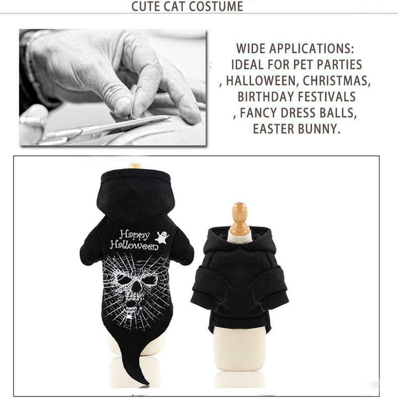 Puppy Dog Clothes Apparel Pet Party Black Horror Hoodie Coat Party Cute Costume