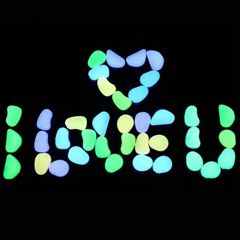 20x Luminous Glow in Night Artificial Pebble Stone Aquarium Fish Tank Decor Tool
