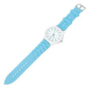 Ladies Watch Classic Gel Silicone Jelly watch (Light Blue + White Face)