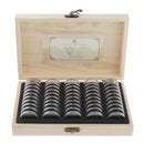 50 Capsules Coins Storage Box for 25mm,27mm,30mm Coins Collector Wooden Boxes