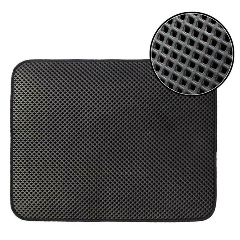 Folding Double Side Waterproof Cat Mat Kitten Litter Pad Trash Bed(Black/S)