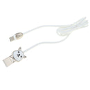 USB Android Charging Cord TPE Data Sync Quick Charger Cable White+ Nylon Braided