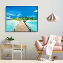 Painting By Numbers Kit DIY Quiet Beach Hand Painted Canvas Oil Art Picture A