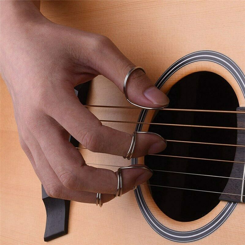 4 Pcs Guitar Picks/Anti-Finger Scrath/Finger Protect Celluloid Finger Cover M8V4
