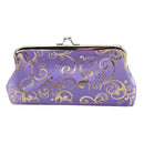 Women's Flower Floral Coin Purse Wallet Money Bag Mini Clutch Bag(purple)