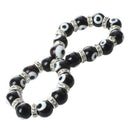 Roundel Evil Eye Lampwork Glass Crystal Bracelet Black HOT