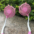 2 Pieces Neck Cooling Fan LED Rechargeable Neckband Lazy Fan Hands-free