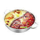 28cm Hot Pot Twin Divided Stainless Steel 28cm Cookware Hot Pot Ruled Compa