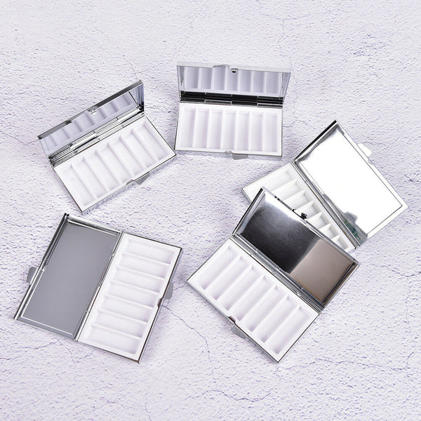 Rectangle Portable Metal Pill Box Medicine Tablet Storage  Vitamin Container FT