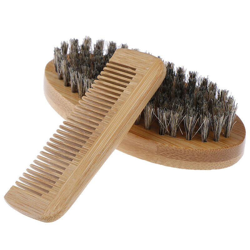 Mustache Care Wood Beard Comb Facial Shaving Boar Bristle Brush Beard Groomin Gw