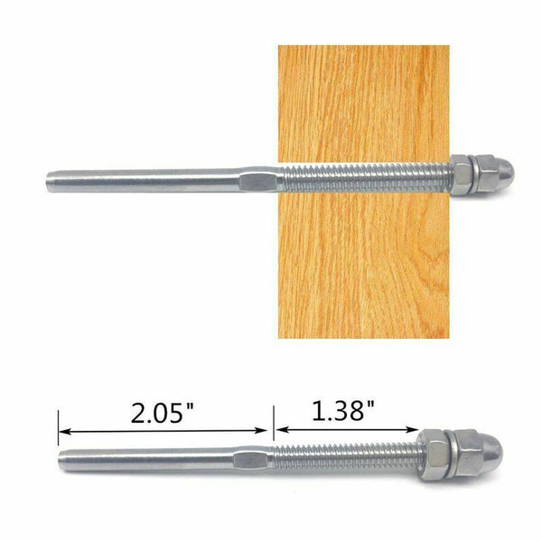 Threaded Terminal Stud End,Stainless Steel Stair Railing,for 1/8 inch Cable U9X6