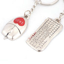 Metal Computer Keyboard Mouse Lovers Key Buckle Automobile Gifts Key Pendant ly