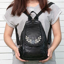 Embroidery Flowers Women Backpack Small Soft Pu Leather Backpacks for Girls