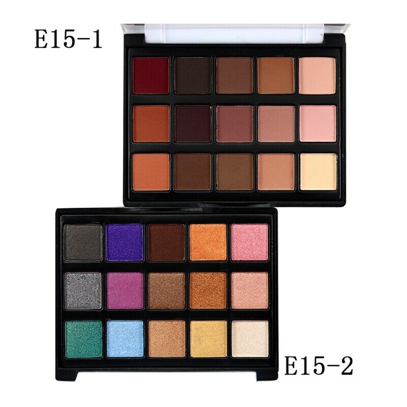 Popfeel 15-Color Matte Shimmer Glitter Eyeshadow Palette Makeup Waterproof  Q6C1
