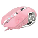 X500 Wired LED Light 6 Button 3200 DPI Optical Usb Gaming Mouse for PC -Pink