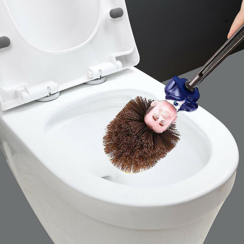 1 Set Toilet Brush w/ Bowl Holder Emmanuel Macron Head Brushes For Home Plastic