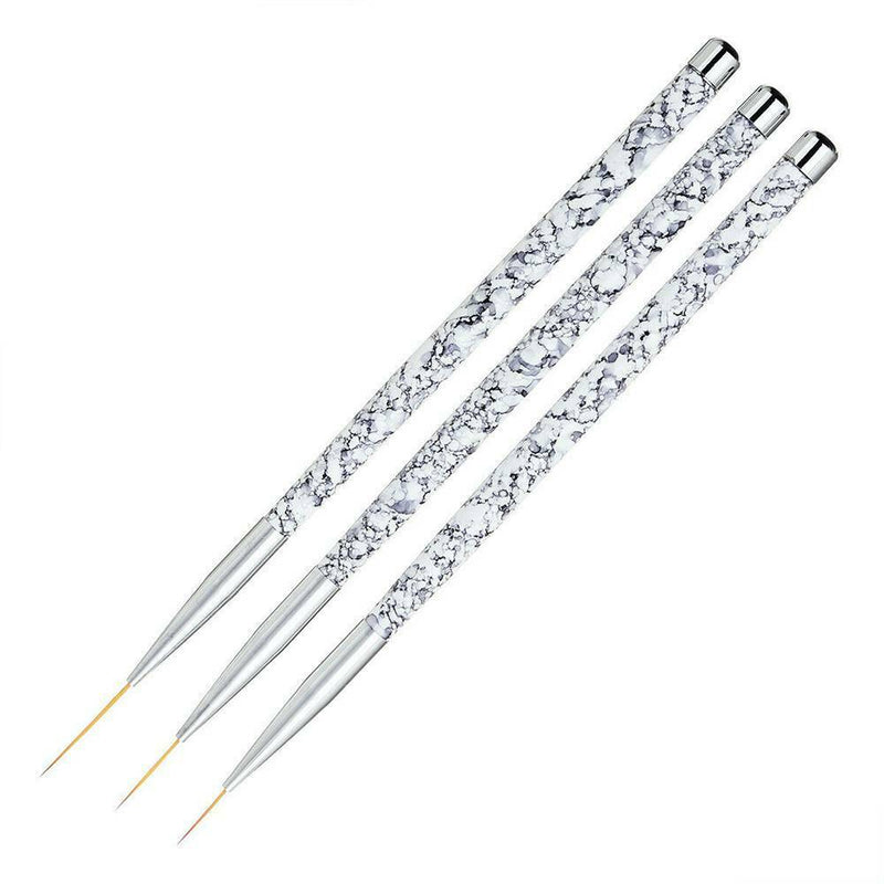 Nail Art Brush Liner Painting Drawing Flower Pen Marble Manicure Tools 3Pcs/Set