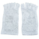 WHITE FINGERLESS SHORT LACE GLOVES FANCY DRESS FRENCH MAID MADONNA 80s