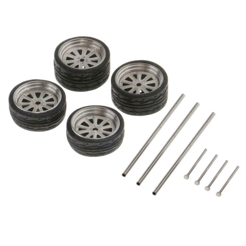 1/64 Metal Wheel Rims Tires Tyres Kit for Matchbox Parts DIY Accessories