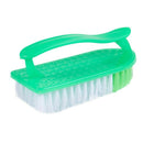 Plastic Handle Soft Bristle Cleaning Scrubbing Brush Green White P2G9