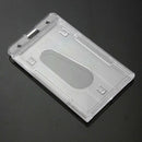 2Pcs Vertical Hard Plastic ID Badge Holders Double Cards Multi Transparent Clear