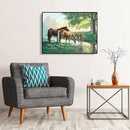 5D DIY Full Drill Diamond Painting Drinking Horse Cross Stitch Embroidery