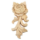 1pc 15*6.5cm Wood Carved Corner Onlay Applique Door Cabinet Rose Unpainted  Z3H1
